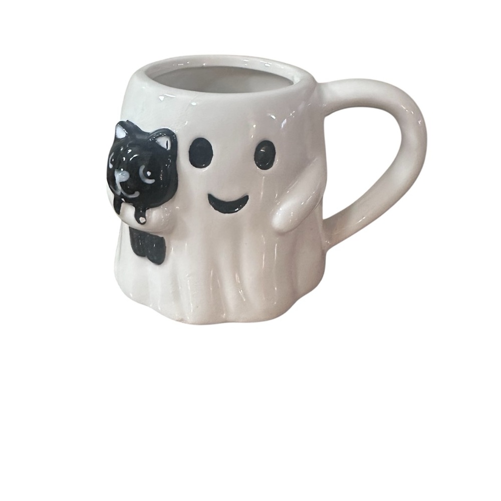 Rosemary Lane Ghost Holding A Black Cat Coffee Mug